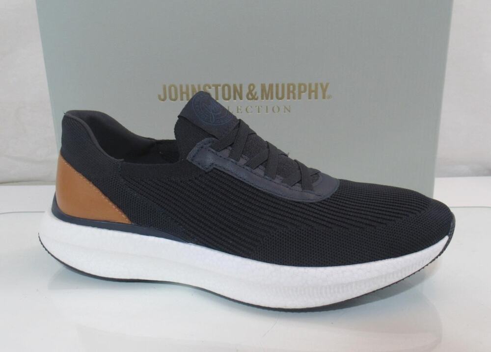 Men's Johnston And Murphy Collection Briley Slip On Sneakers Navy Knit Size 10